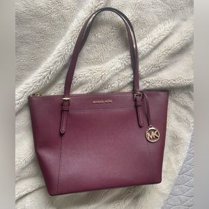 Michael Kors Plum/Burgundy Large Tote Bag NWOT
